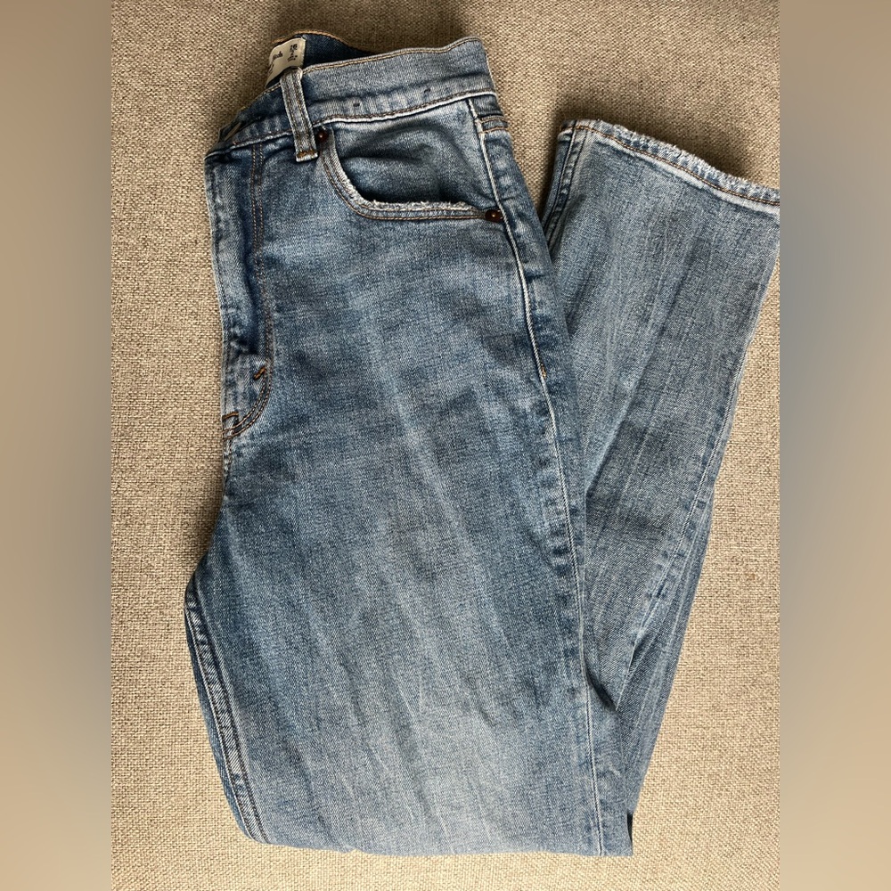 Abercrombie curve love ultra high-rise ankle straight jeans